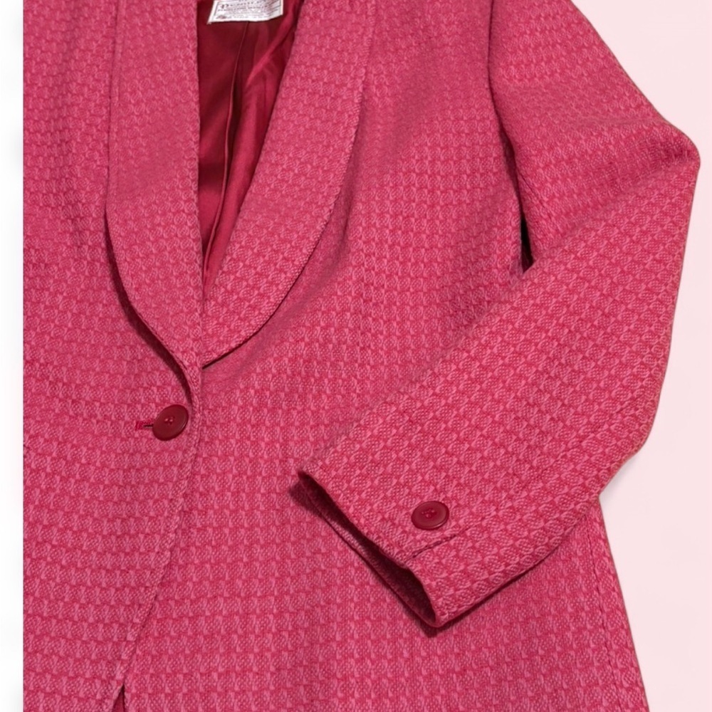 Vintage Pendleton Petite Wool Blazer Barbie Pink Size 6 Made In USA - Picture 3 of 7